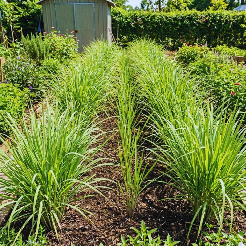 5 Lemon Grass Live Plants, Lemongrass Plant, 5-8'' in Height, Fragrant Herb Plants Gardening Outdoor, No Ship to CA