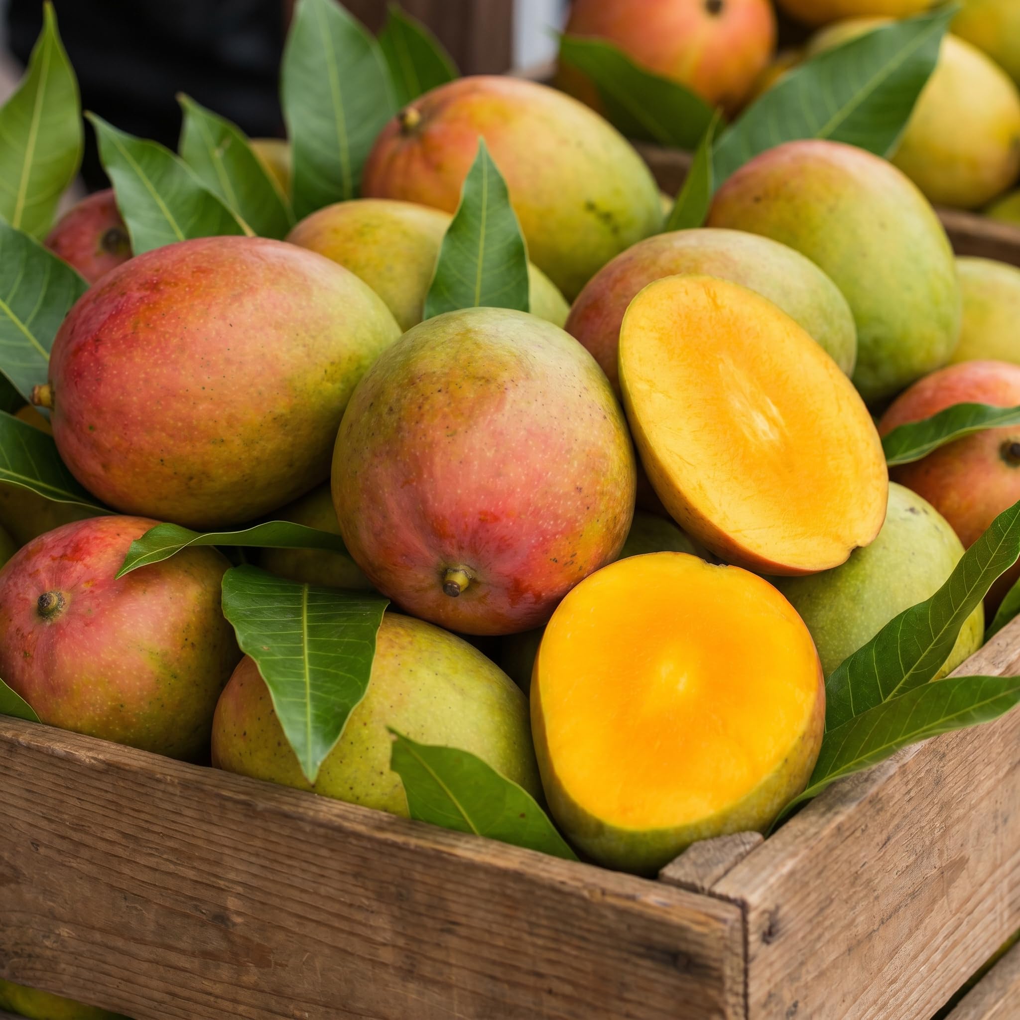 Mango Tree Live Plant 2.5-3 Ft Tall, Tropical Fruit Tree for Garden Planting, Outdoor Mango Plant in 5 Gallon Pot, No Ship to CA (Red Yellow Mango)