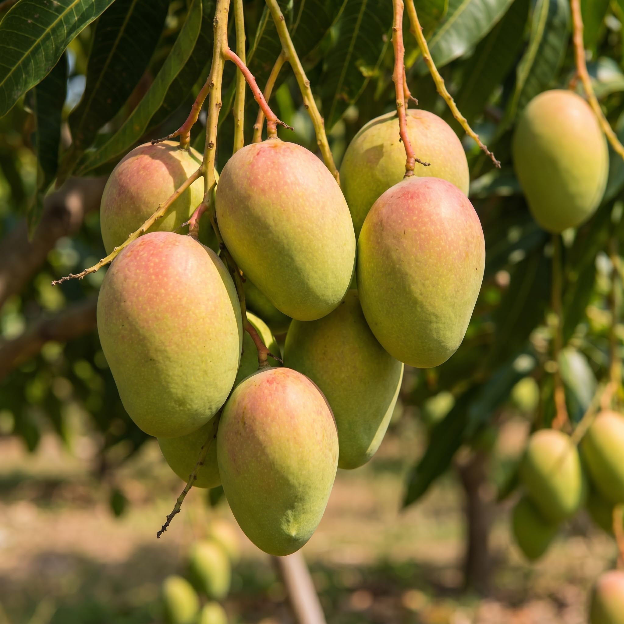 Mango Tree Live Plant 2.5-3 Ft Tall, Tropical Fruit Tree for Garden Planting, Outdoor Mango Plant in 5 Gallon Pot, No Ship to CA (Red Yellow Mango)
