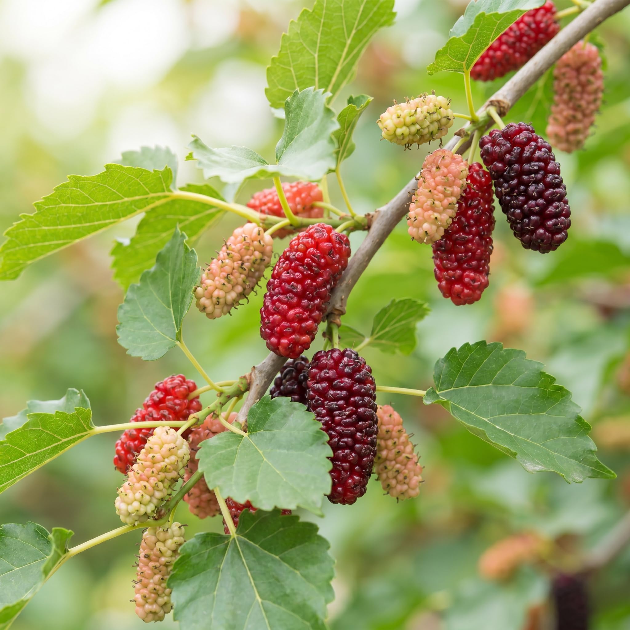Red Mulberry Tree Live Plant, Hardy Mulberry Fruit Tree for Planting Indoor Outdoor, Sweet Mulberries Tree Well Rooted 4-8'' Tall