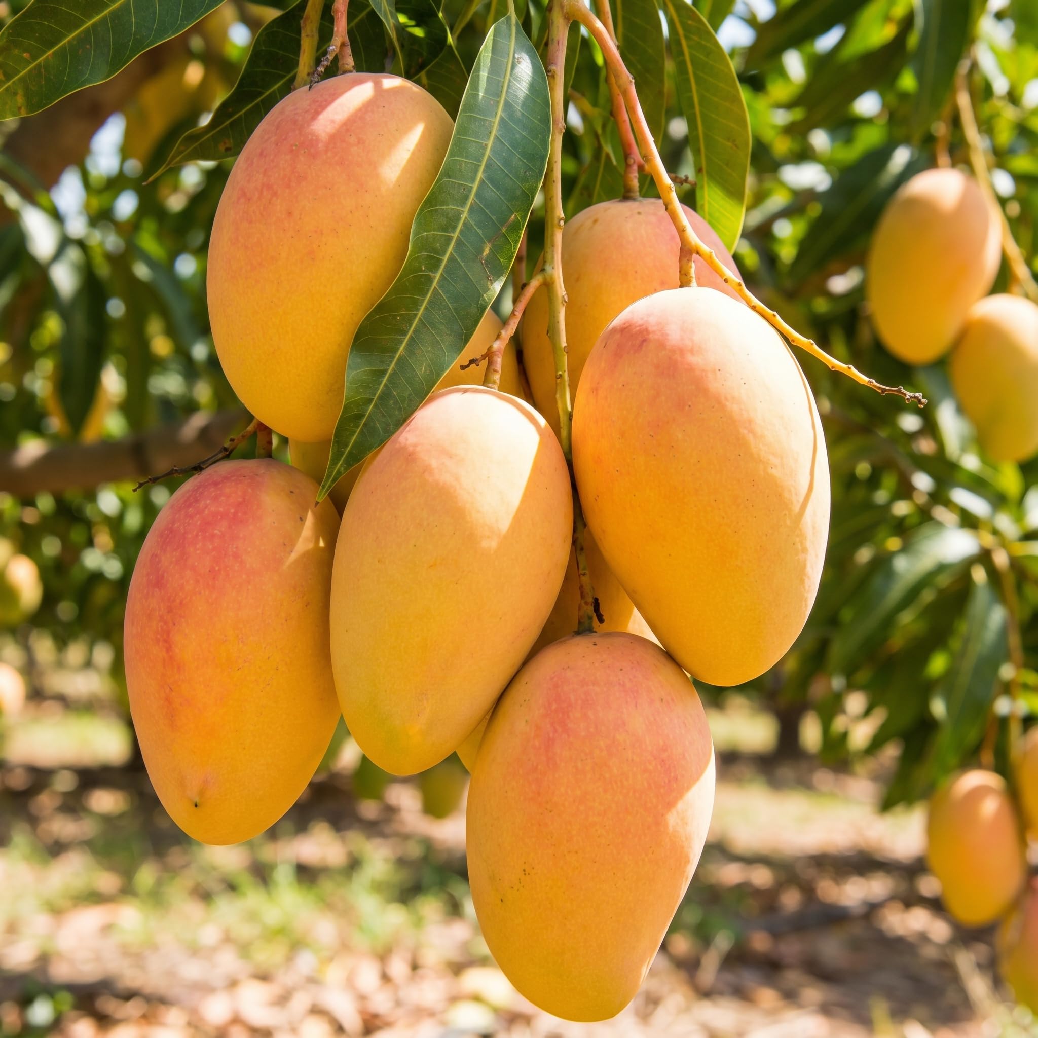 Glenn Mango Tree Live Plant 2.5-3 Ft Tall, Tropical Fruit Tree for Garden Planting, Outdoor Mango Plant in 3 Gallon Pot, No Ship to CA