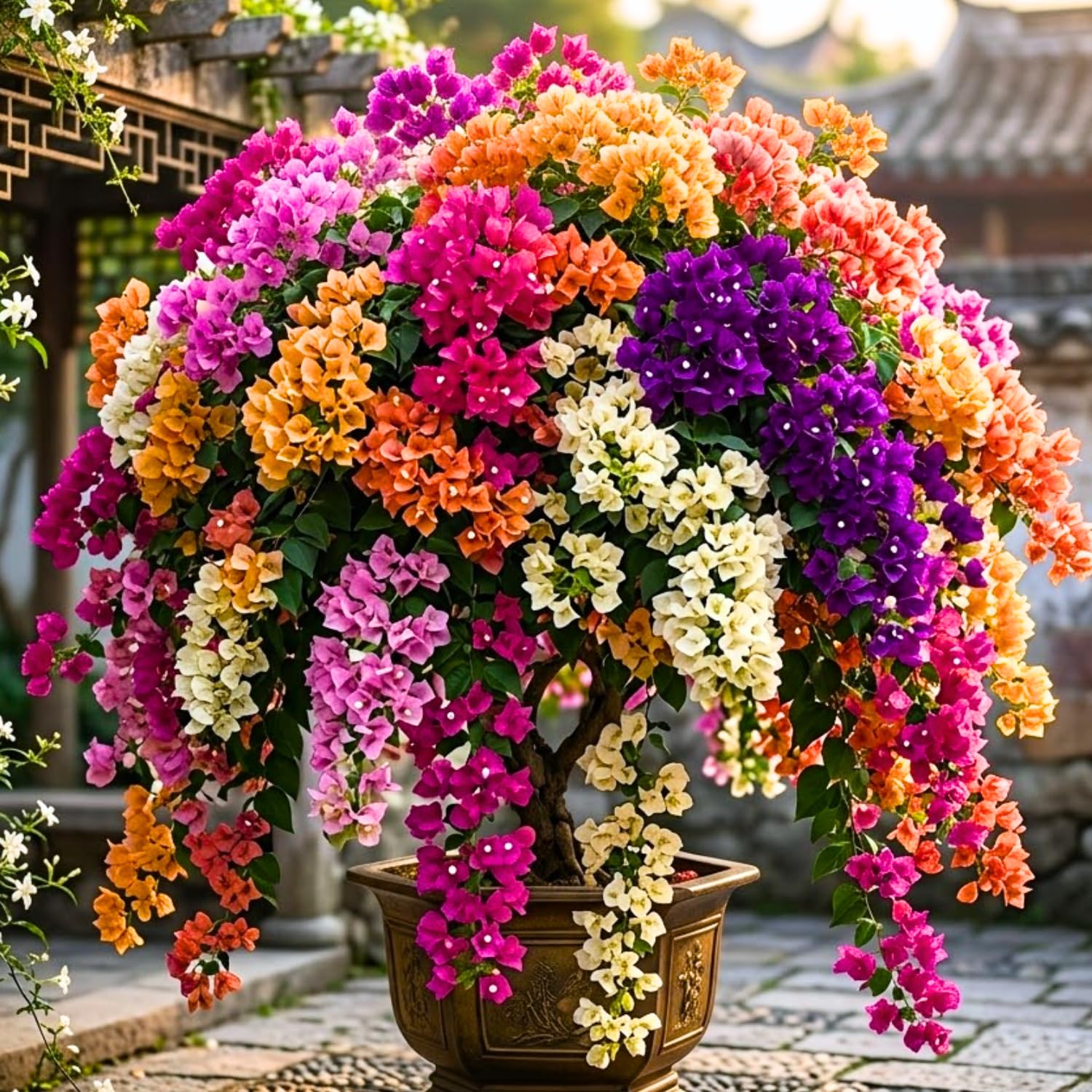 3 Mixed Bougainvillea Plants Live, 4-8” Tall Well-Rooted Bougainvillea Vine Flower Plants, Tropical Climbing Plants, No Pot
