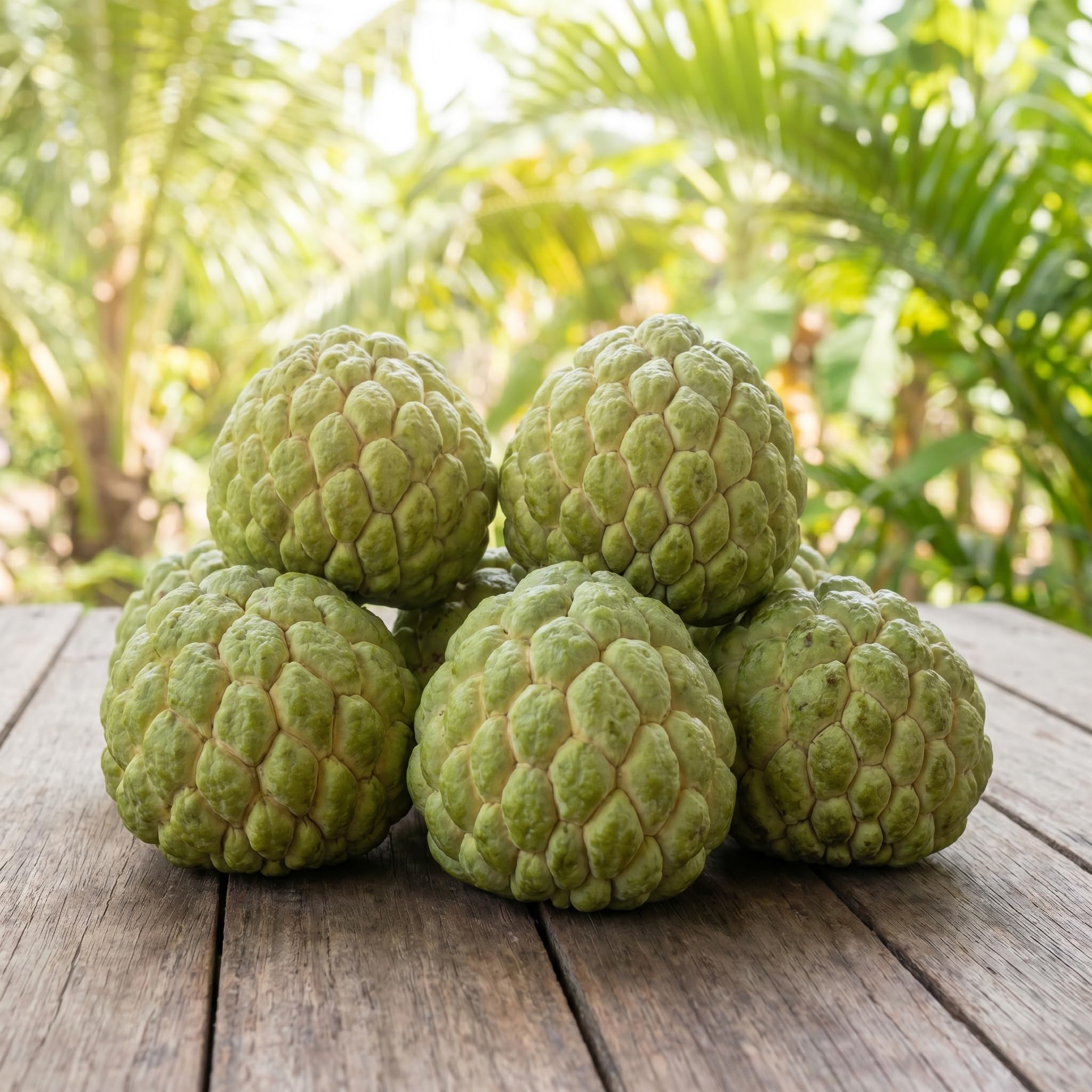 Sugar Apple Tree 2-3 Feet Tall in 3 Gallon Pot, Sweet Tropical Fruit Tree, Backyard and Container Planting, No CA (Green Sugar Apple)