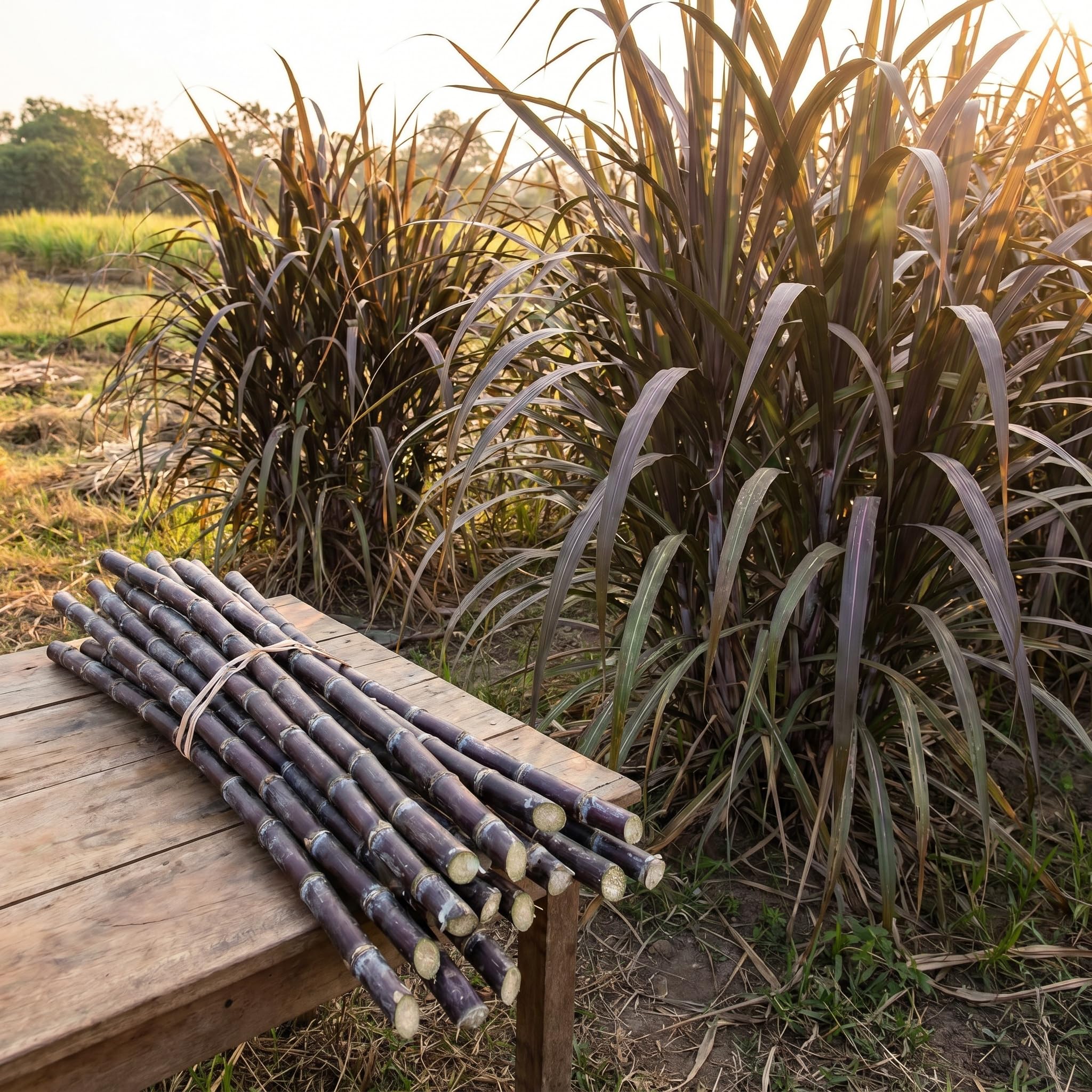 20 Purple Sugar Cane Cuttings, Sweet Sugarcane Cuttings for Growing Outdoor, Sweet Edible Stalks, No Ship to CA