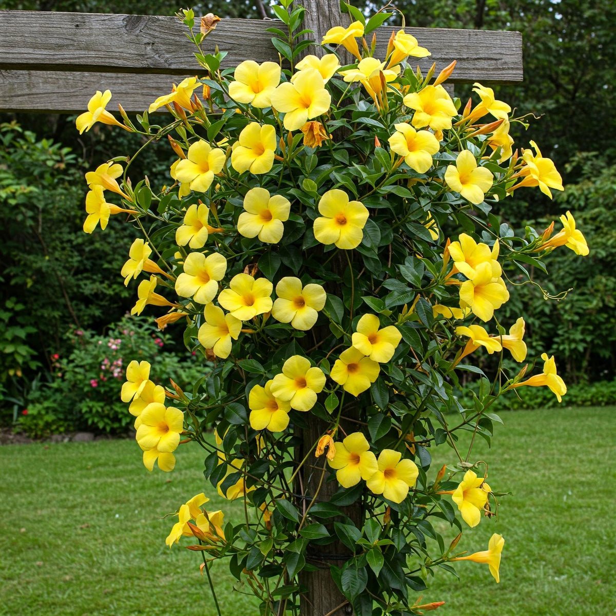 2 Mandevilla Live Plant Vine, Mandevilla Plants Live 5 to 8 Inc Tall Plant Growing Perennial Flowers (Yellow)