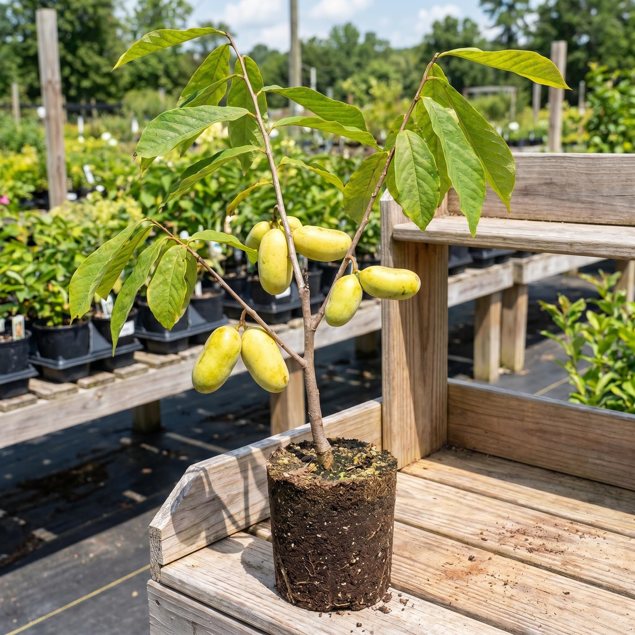 Live Pawpaw Tree for Planting, Sweet Paw Paw Tree Plant Well Rooted 6-10 Inches, Cold Hardy Fruit Tree for Home Garden
