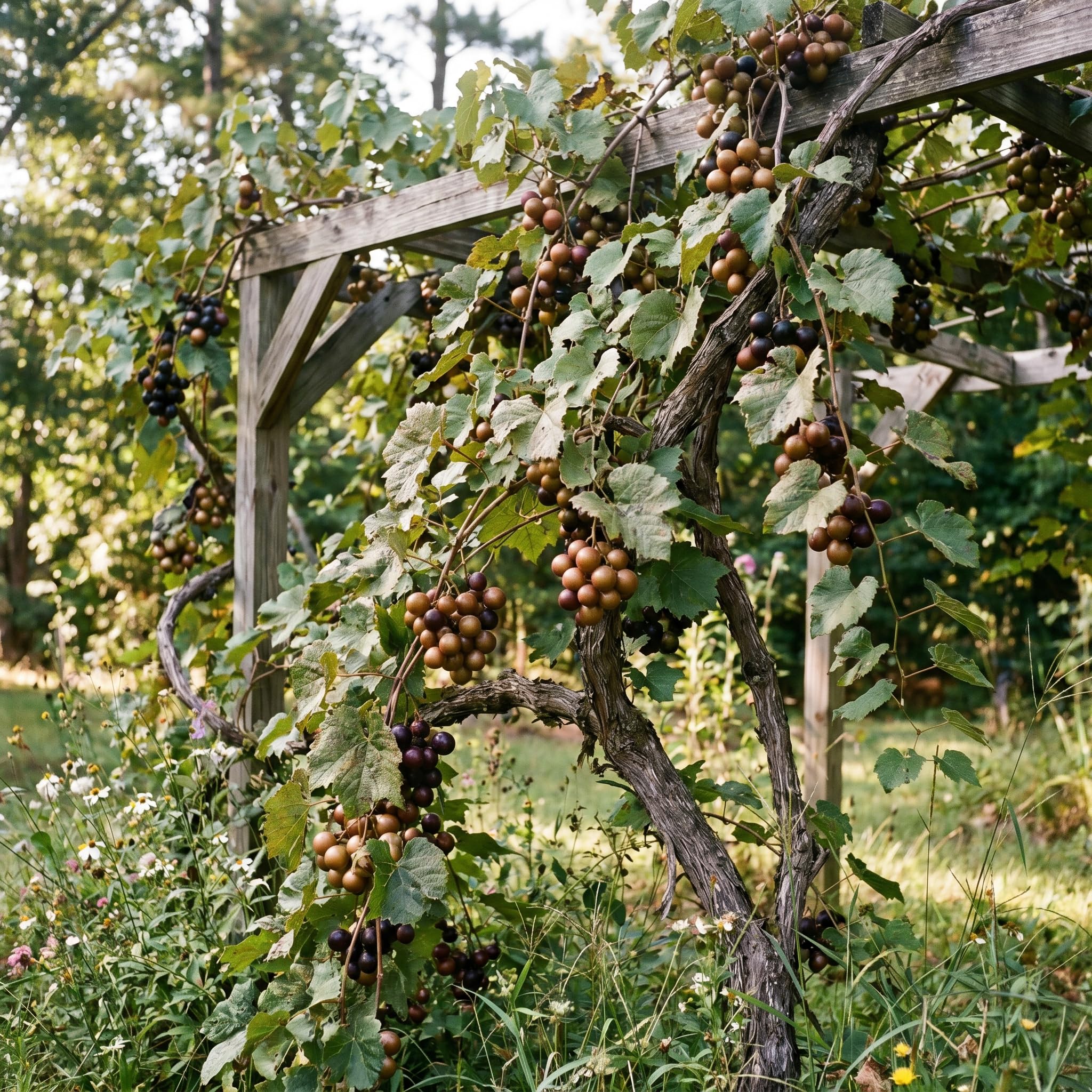 Purple Muscadine Grape Vine Live Plant, Sweet Grape for Trellis 20-24 Inches in Gallon Pot, Hardy Live Fruit Vine for Patio, Container and Backyard Gardens