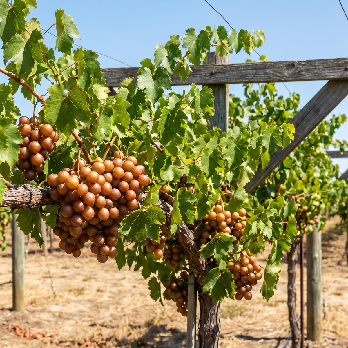 Bronze Muscadine Grape Plant Live, Sweet Grapes Vines, 6 Months Old, Sweet Grape Fruit Tree for Planting 4-8'' Tall