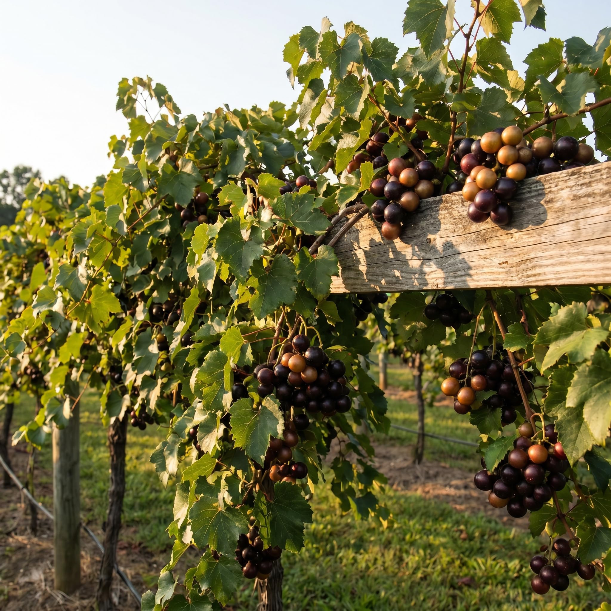 Muscadine Grape Plant in 1 Gal Pot, 20–24" Tall, Live Grape Fruiting Vine for Patio, Containers and Backyard, Hardy Outdoor Vine, No CA