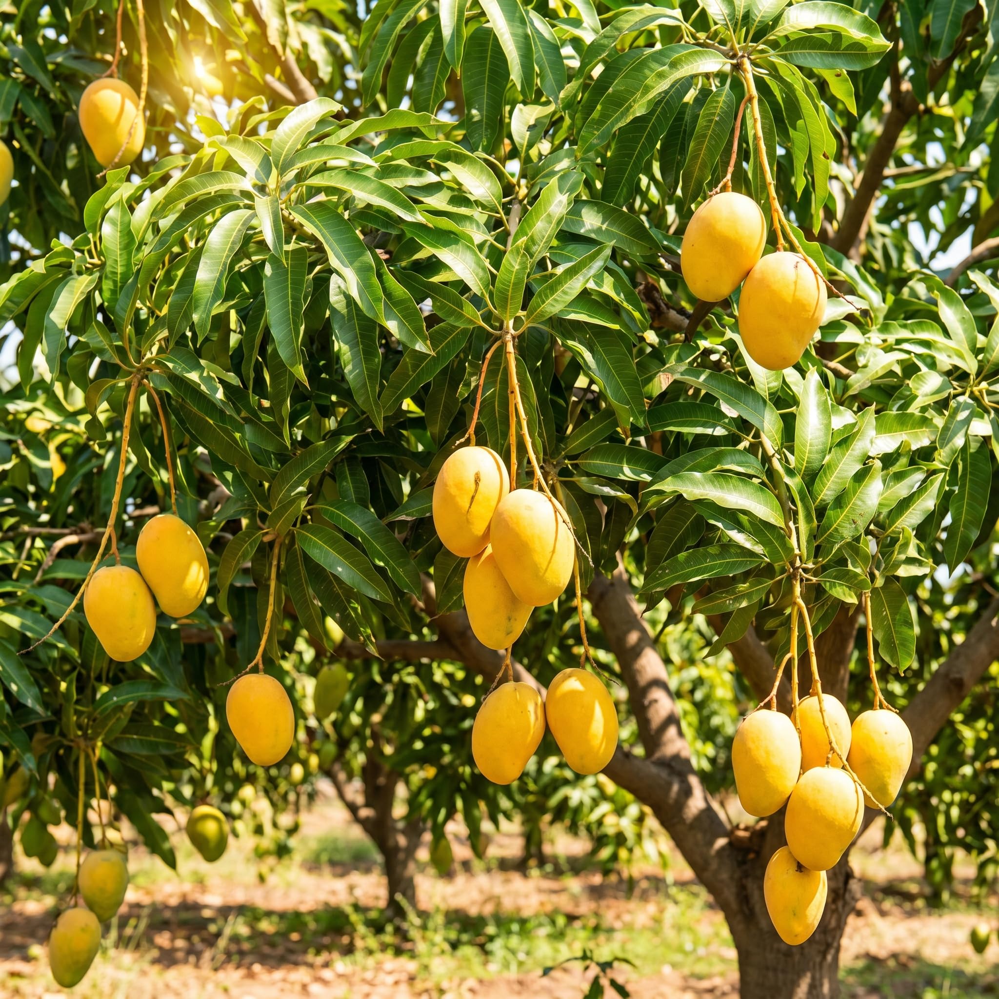 Mango Tree Live Plant 2.5-3 Ft Tall, Tropical Fruit Tree for Garden Planting, Outdoor Mango Plant in 5 Gallon Pot, No Ship to CA (Green Mango)