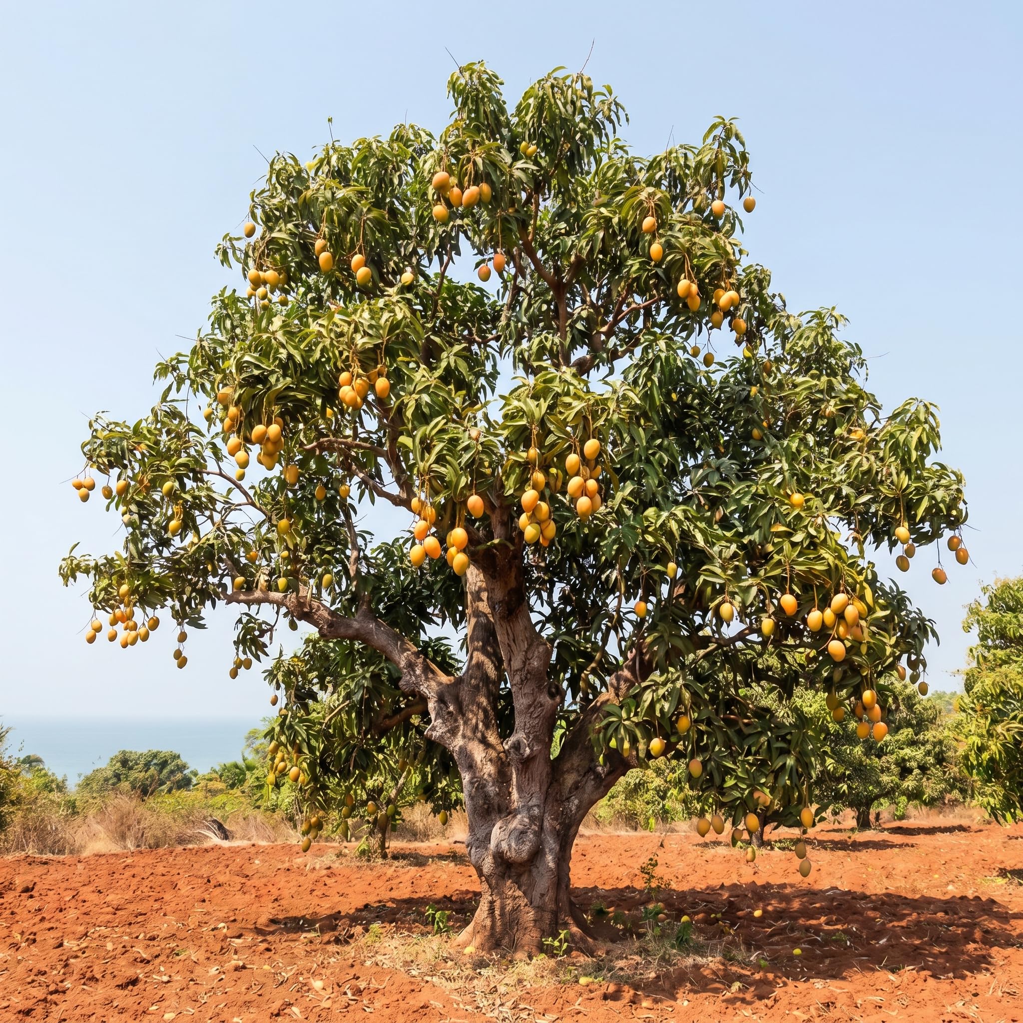 Mango Tree Live Plant 2.5-3 Ft Tall, Tropical Fruit Tree for Garden Planting, Outdoor Mango Plant in 5 Gallon Pot, No Ship to CA (Green Mango)