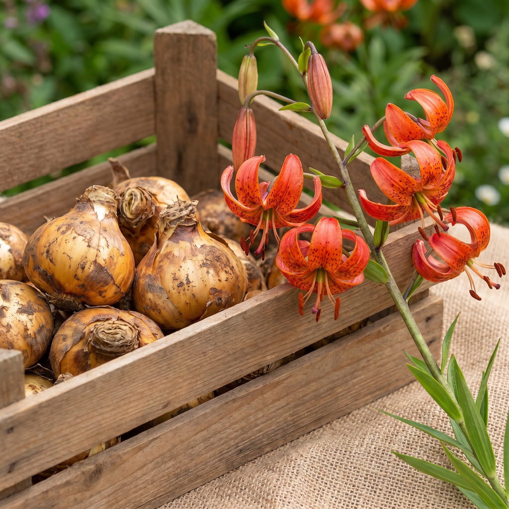 10 Turk’s Cap Lily Bulbs for Planting, Orange Tiger Lilies Bulbs, Hardy Perennial Lily Flowers for Gardening