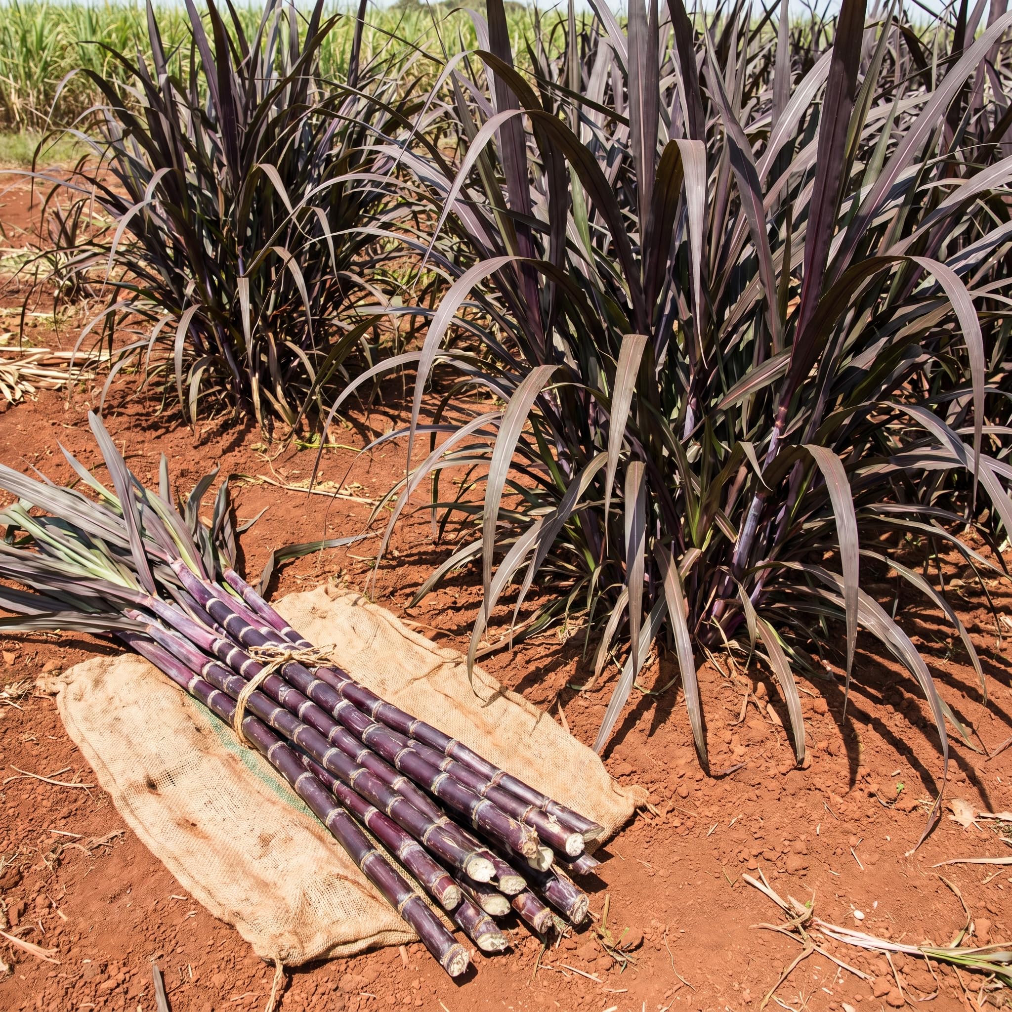 Purple Sugarcane Plant in 6" Pot, Ornamental Sugar Cane Clumps for Garden, Patio and Containers, Hardy Outdoor Plant, No CA